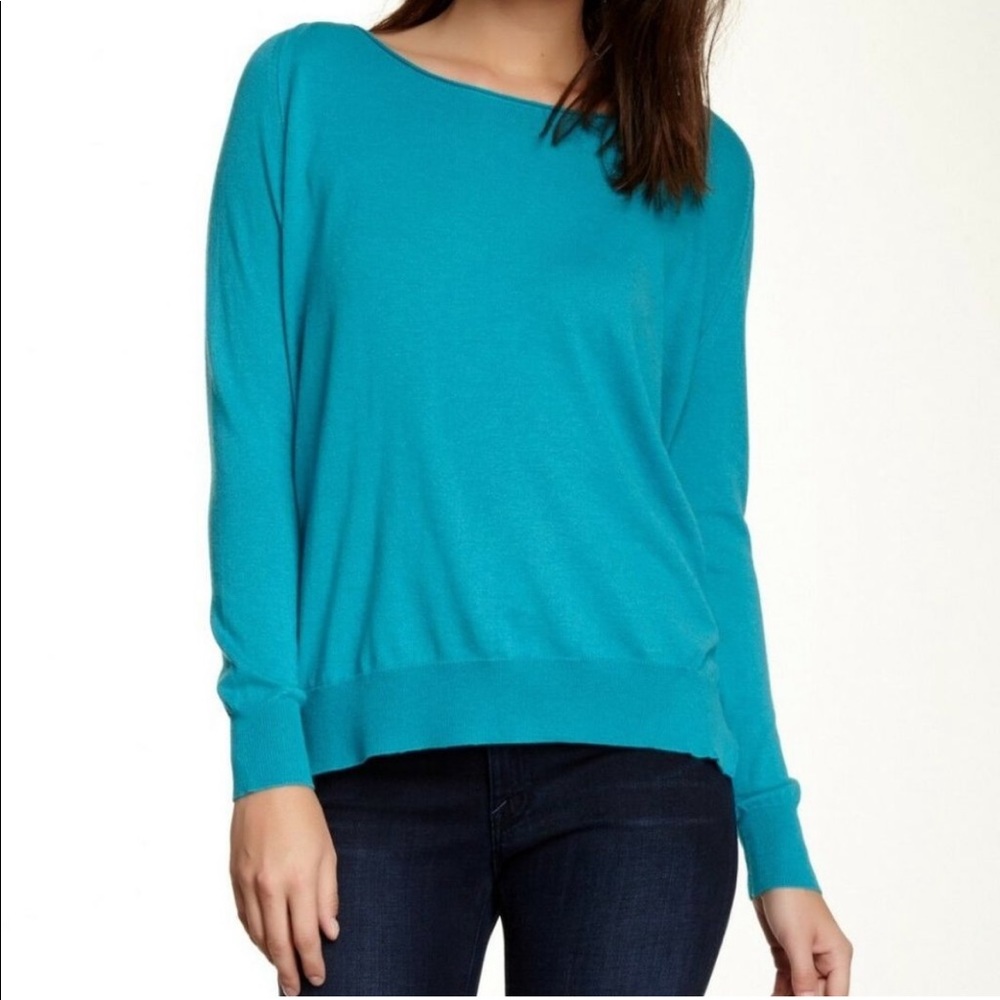 Joie Emari blue light weight wool blend knit sweater